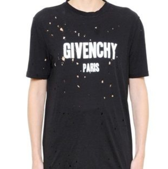 Givenchy Other - Givenchy Black Distressed Cotton Short Sleeve Tee Unisex XS EUC